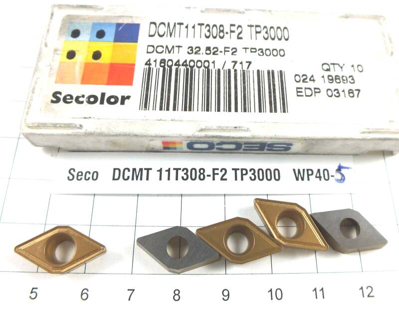 5 St. DCMT 11T308-F2 TP3000 Seco Wendeplatte Inserts NOS neu  . WP40-5