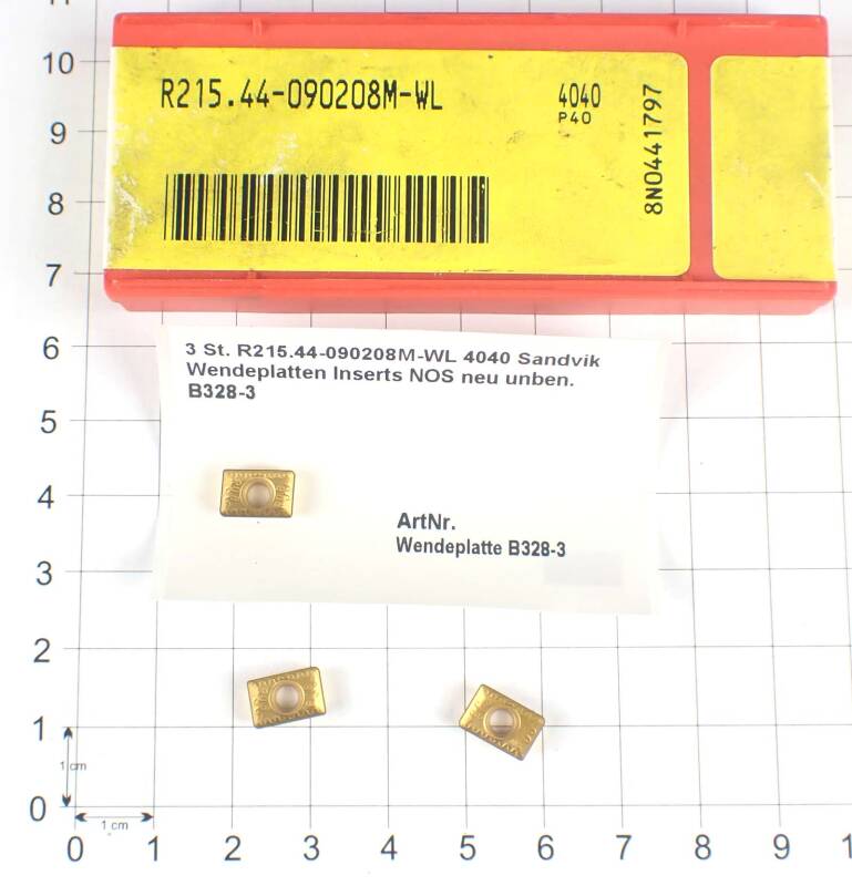 3 St. R215.44-090208M-WL 4040 Sandvik Wendeplatten Inserts NOS neu unben. B328-3