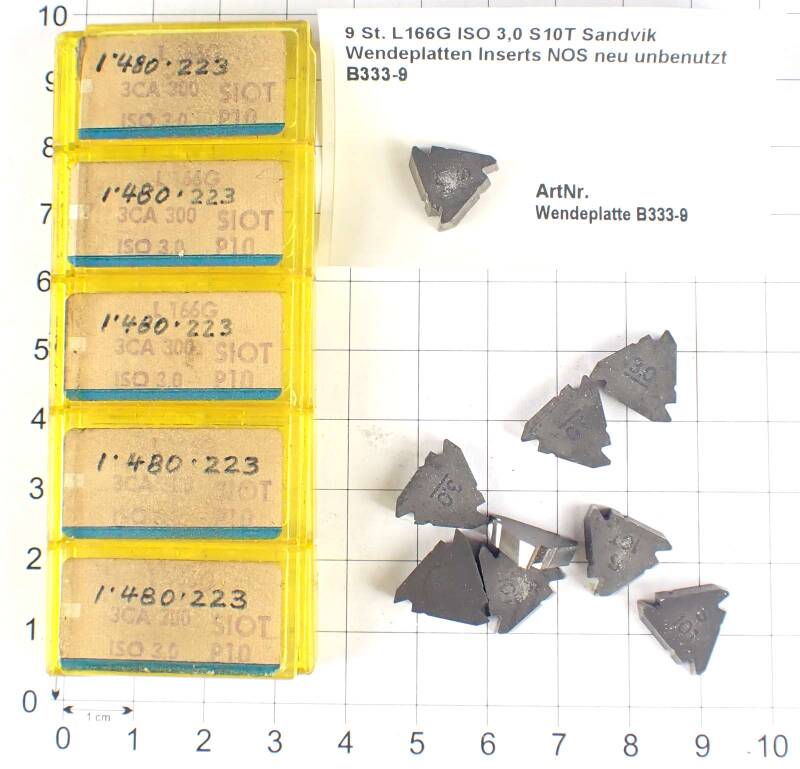 9 St. L166G ISO 3,0 S10T Sandvik Wendeplatten Inserts NOS neu unbenutzt B333-9
