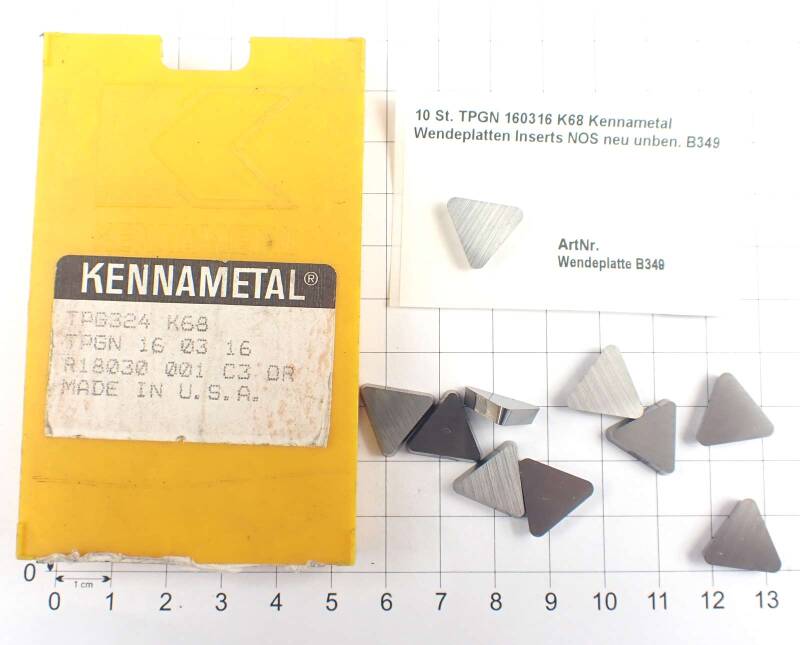 10 St. TPGN 160316 K68 Kennametal Wendeplatten Inserts NOS neu unben. B349