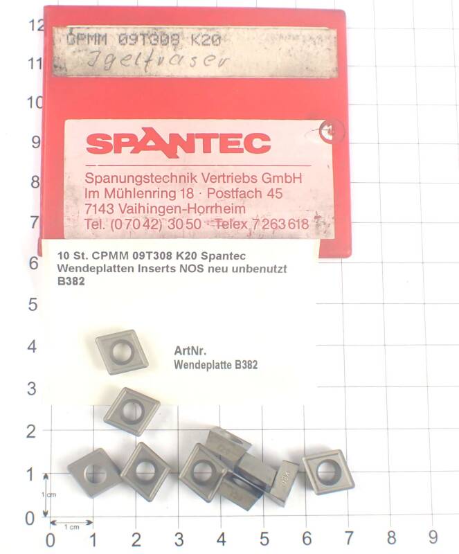 10 St. CPMM 09T308 K20 Spantec Wendeplatten Inserts NOS neu unbenutzt B382