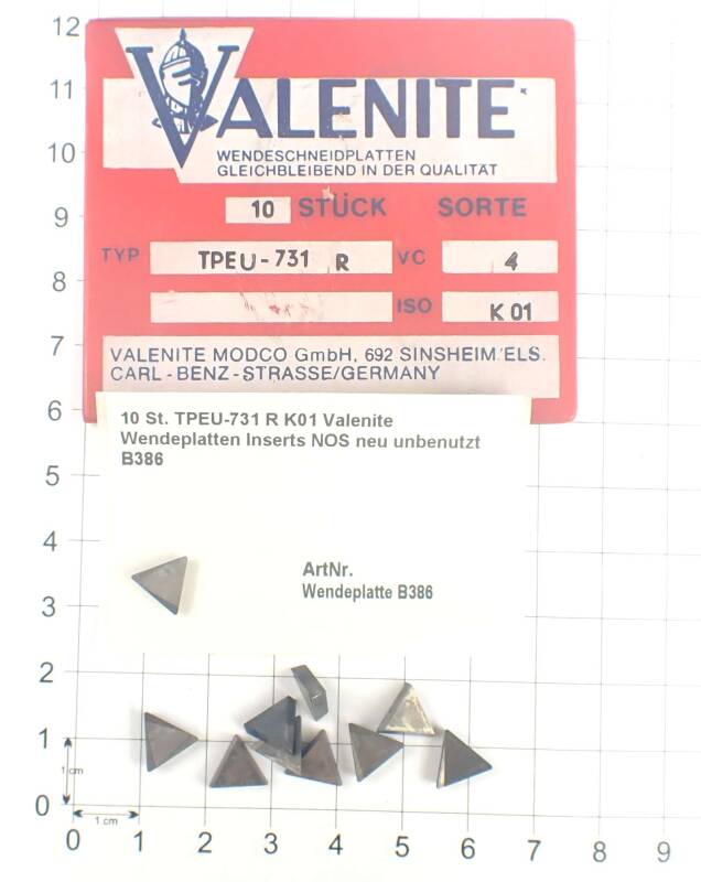 10 St. TPEU-731 R K01 Valenite Wendeplatten Inserts NOS neu unbenutzt B386