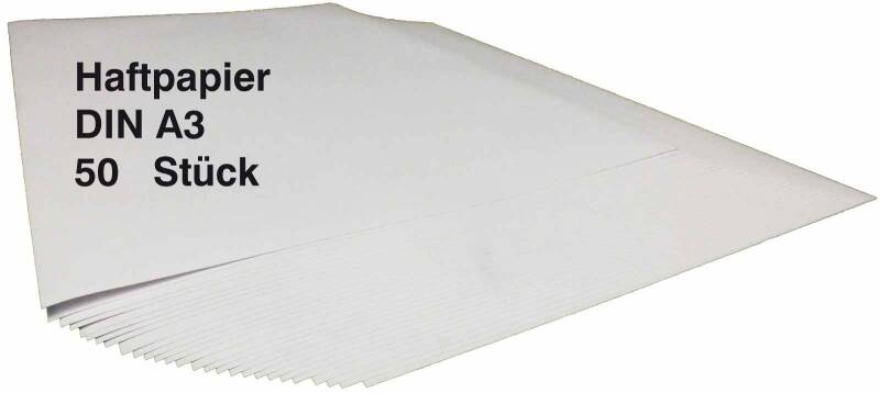 50 St. Haftpapier selbstklebendes Papier blanko Träger geschlitzt Offset DIN A3