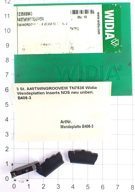 3 St. A40TWINGROOVEM TN7535 Widia Wendeplatten Inserts NOS neu unben. B406-3