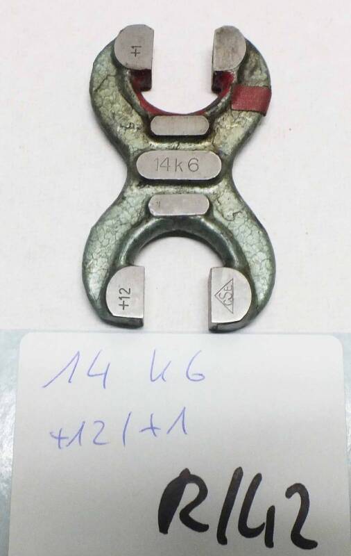 Grenzrachenlehre doppels. 14 mm CSE 14k6 +12/+1 gebraucht Rachenlehre R/42