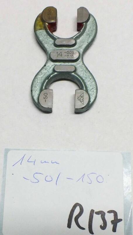 Grenzrachenlehre doppels. 14 mm CSE -50/-150 gebraucht Rachenlehre R/37