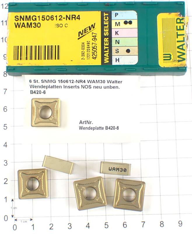 6 St. SNMG 150612-NR4 WAM30 Walter Wendeplatten Inserts NOS neu unben. B420-6