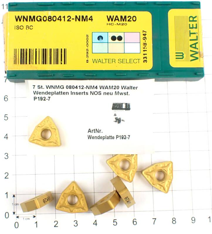 7 St. WNMG 080412-NM4 WAM20 Walter Wendeplatten Inserts NOS neu  . P192-7