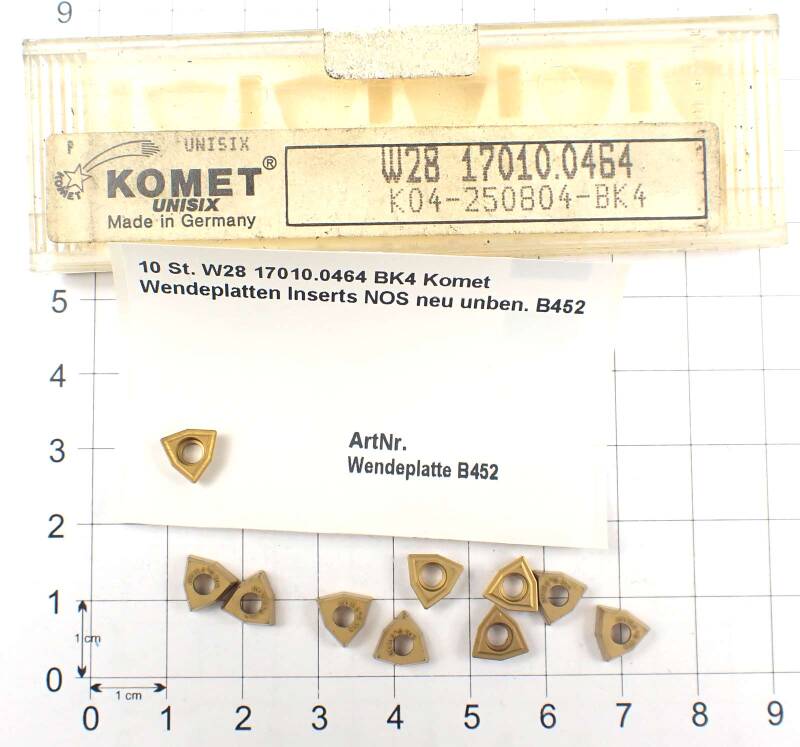 10 St. W28 17010.0464 BK4 Komet Wendeplatten Inserts NOS neu unben. B452