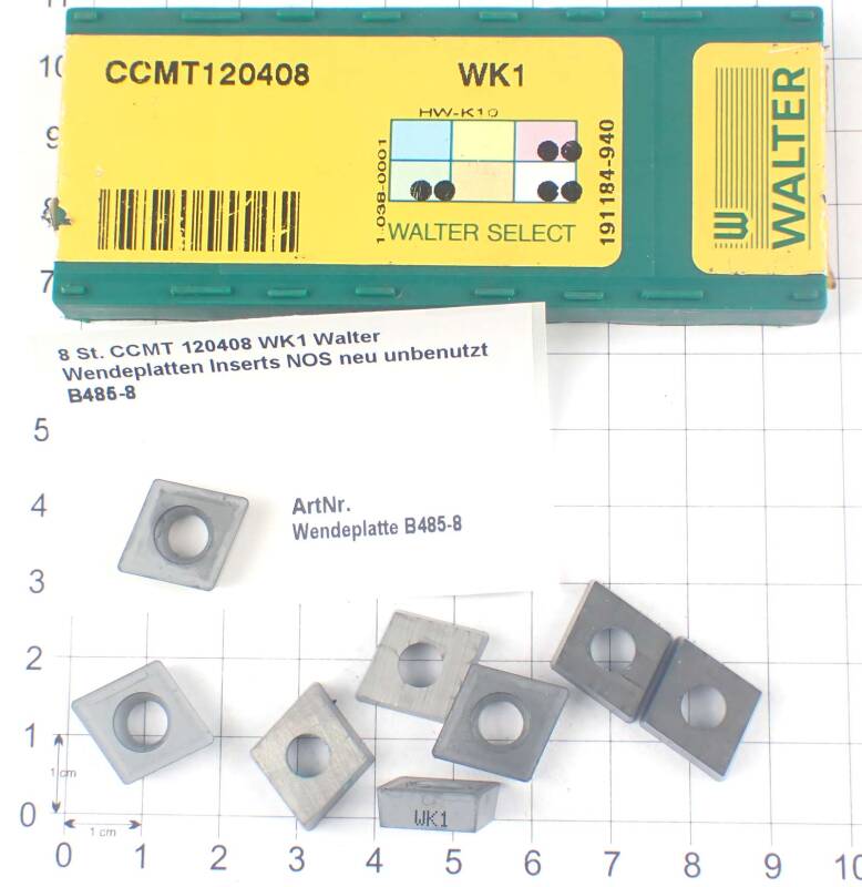 8 St. CCMT 120408 WK1 Walter Wendeplatten Inserts NOS neu unbenutzt B485-8
