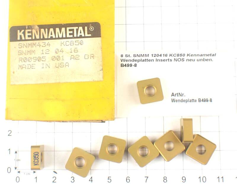 8 St. SNMM 120416 KC850 Kennametal Wendeplatten Inserts NOS neu unben. B499-8