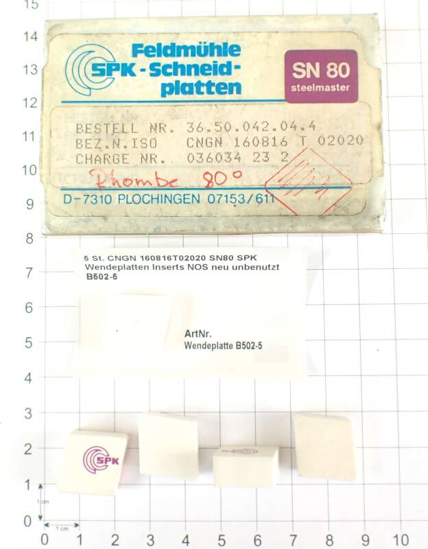 5 St. CNGN 160816T02020 SN80 SPK Wendeplatten Inserts NOS neu unbenutzt B502-5