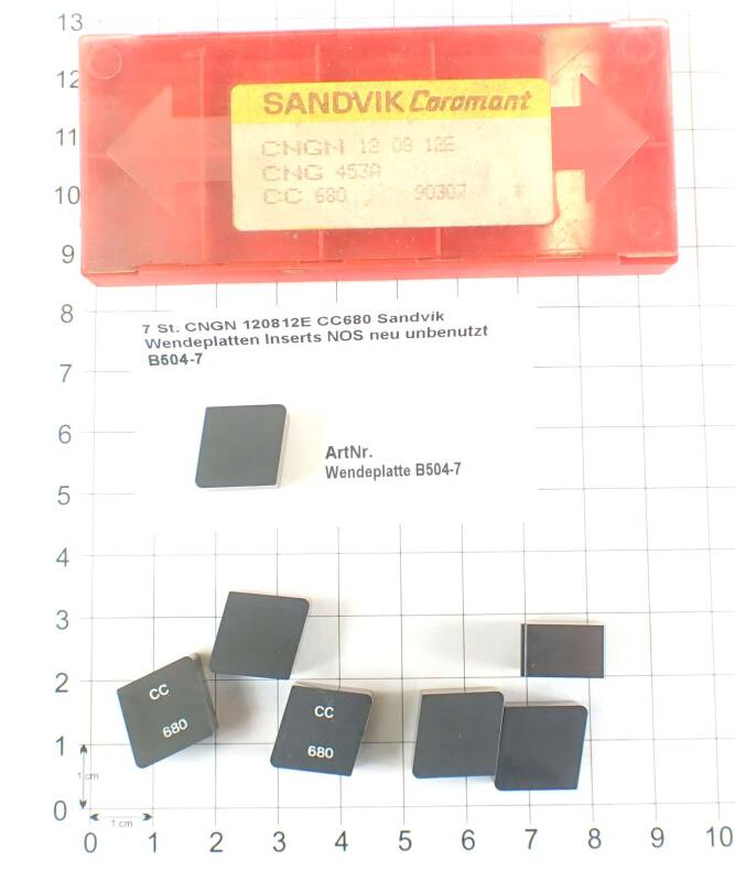7 St. CNGN 120812E CC680 Sandvik Wendeplatten Inserts NOS neu unbenutzt B504-7