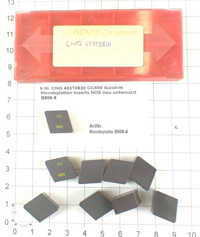 9 St. CNG 453T0820 CC650 Sandvik Wendeplatten Inserts NOS neu unbenutzt B506-9