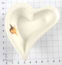 Porzellanschüssel Herzform mit Engelsbildnis 9 x 9,5 cm, zum snacken oder dippen