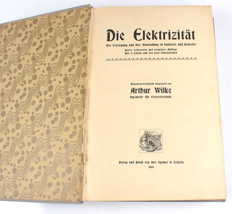 Die Elektrizität, ihre Erzeugung.. Sachbuch von Arthur Wilke 1899 sehr gut