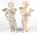 2 Engel Putte Keramik weiß glasiert ca 20 cm hoch,...