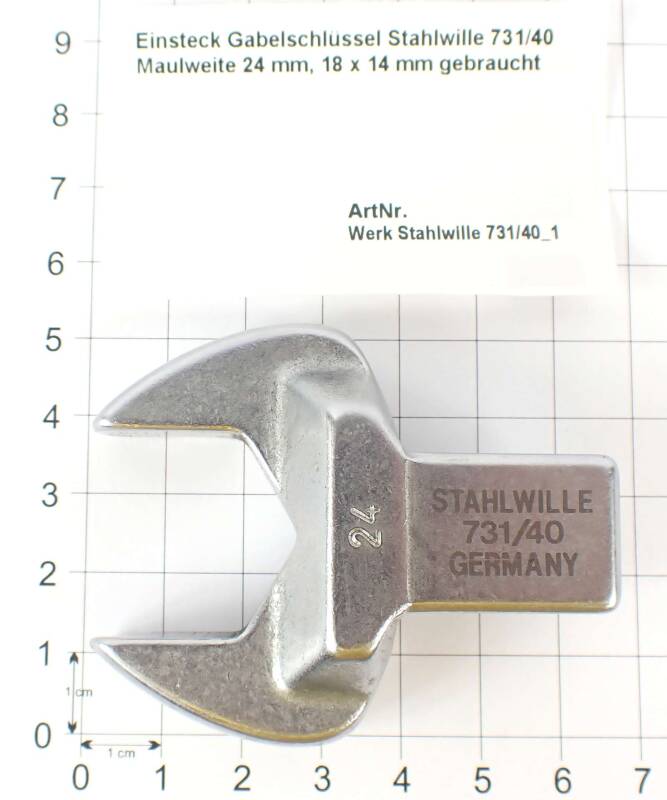 Einsteck Gabelschlüssel Stahlwille 731/40 Maulweite 24 mm, 18 x 14 mm gebraucht