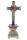Kruzifix mit Weihwasserbehälter Metallguss ca 70er 28 cm hoch INRI mit Stand