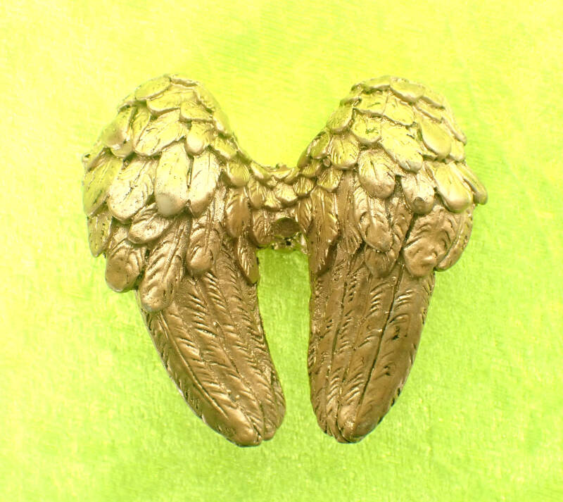 goldene Engelsflügel als Tassengucker Kunststein 7,5 x 7,5 cm Nippes_10