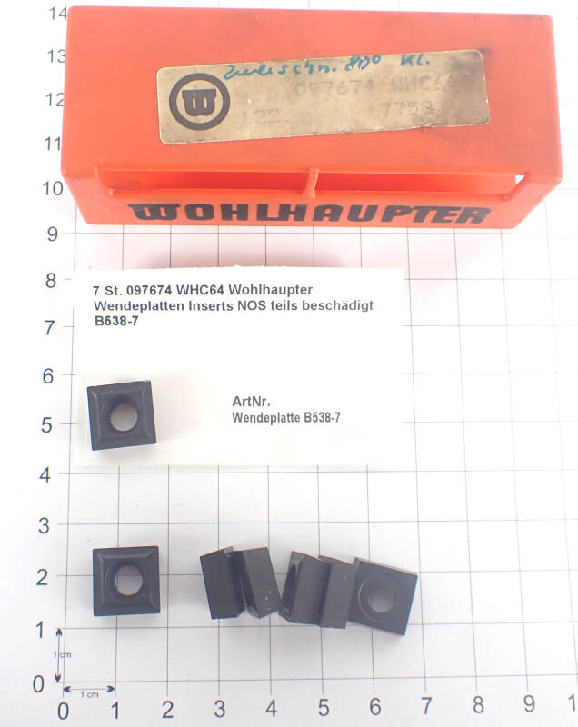 7 St. 097674 WHC64  Wohlhaupter Wendeplatten Inserts NOS teils beschädigt B538-7