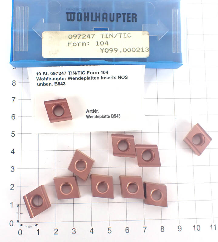 10 St. 097247 TIN/TIC Form 104 Wohlhaupter Wendeplatten Inserts NOS unben. B543