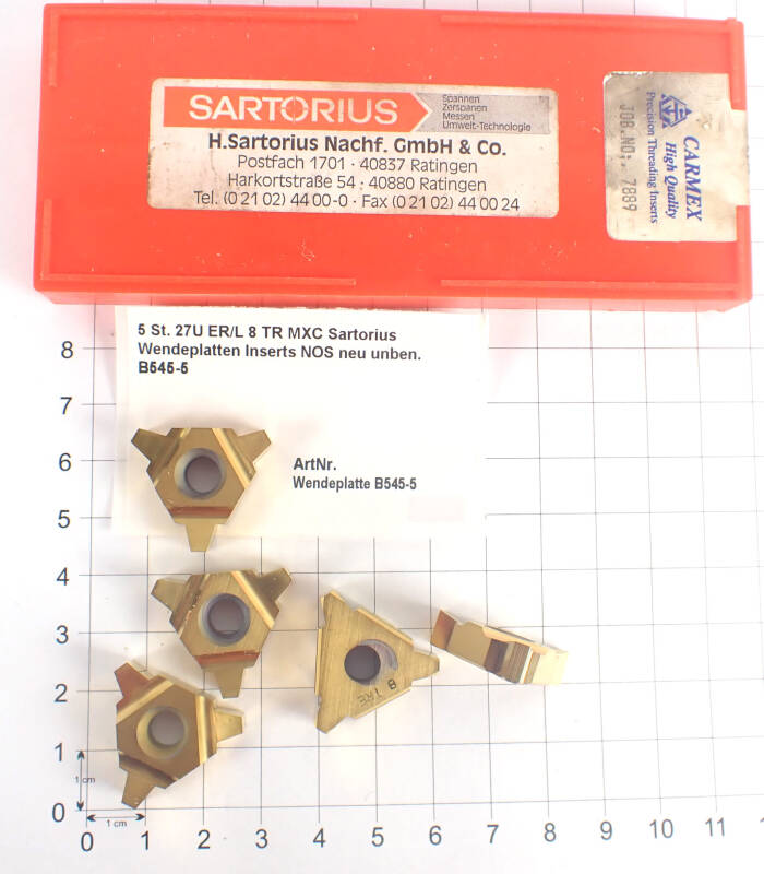 5 St. 27U ER/L 8 TR MXC Sartorius Wendeplatten Inserts NOS neu unben. B545-5
