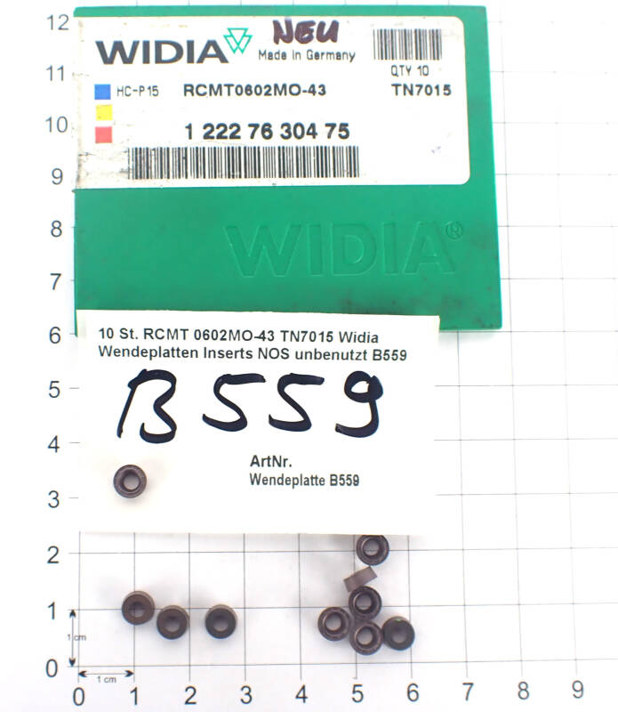 10 St. RCMT 0602MO-43 TN7015 Widia Wendeplatten Inserts NOS unbenutzt B559