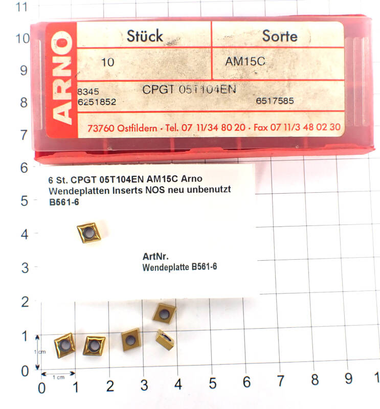 6 St. CPGT 05T104EN AM15C Arno Wendeplatten Inserts NOS neu unbenutzt B561-6