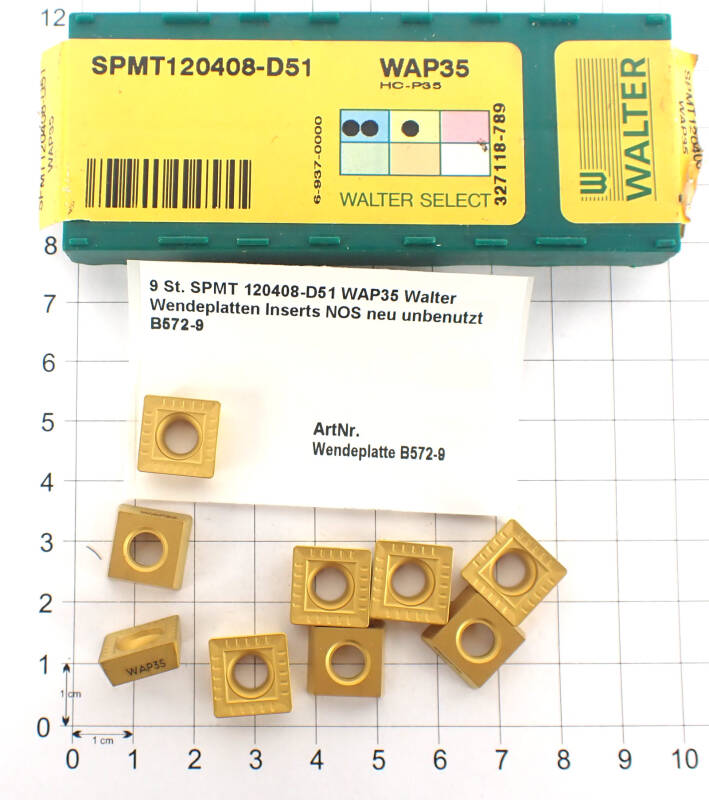 9 St. SPMT 120408-D51 WAP35 Walter Wendeplatten Inserts NOS neu unbenutzt B572-9