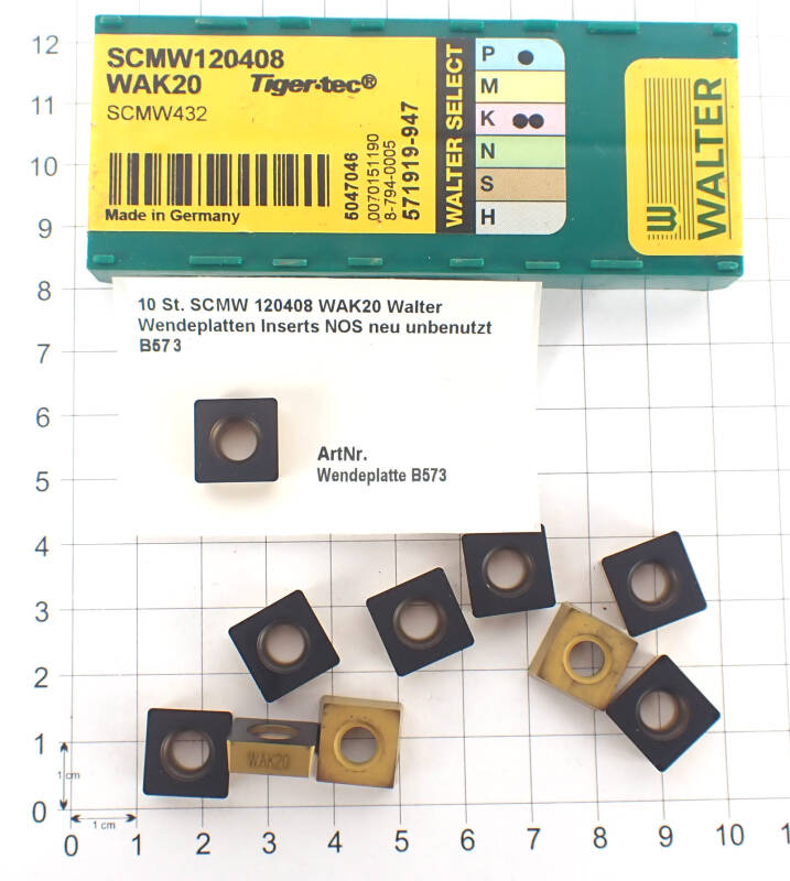 10 St. SCMW 120408 WAK20 Walter Wendeplatten Inserts NOS neu unbenutzt B573
