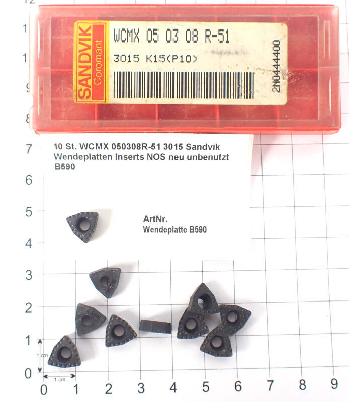 10 St. WCMX 050308R-51 3015 Sandvik Wendeplatten Inserts NOS neu unbenutzt B590
