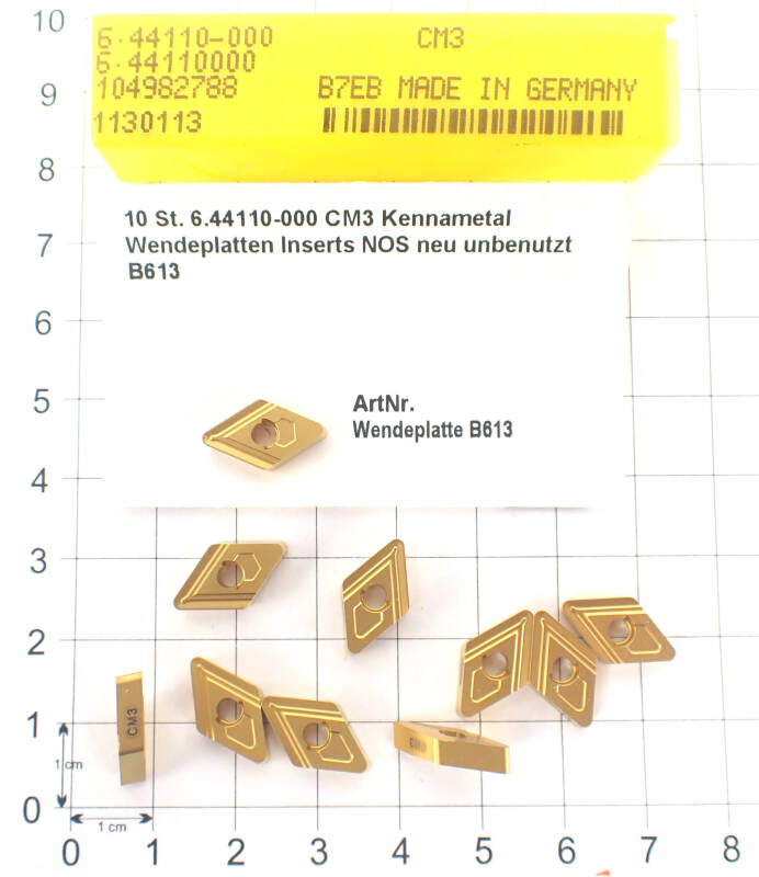 10 St. 6.44110-000 CM3 Kennametal Wendeplatten Inserts NOS neu unbenutzt B613