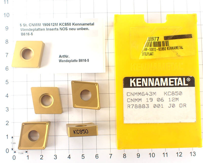 5 St. CNMM 190612M KC850 Kennametal Wendeplatten Inserts NOS neu unben. B616-5