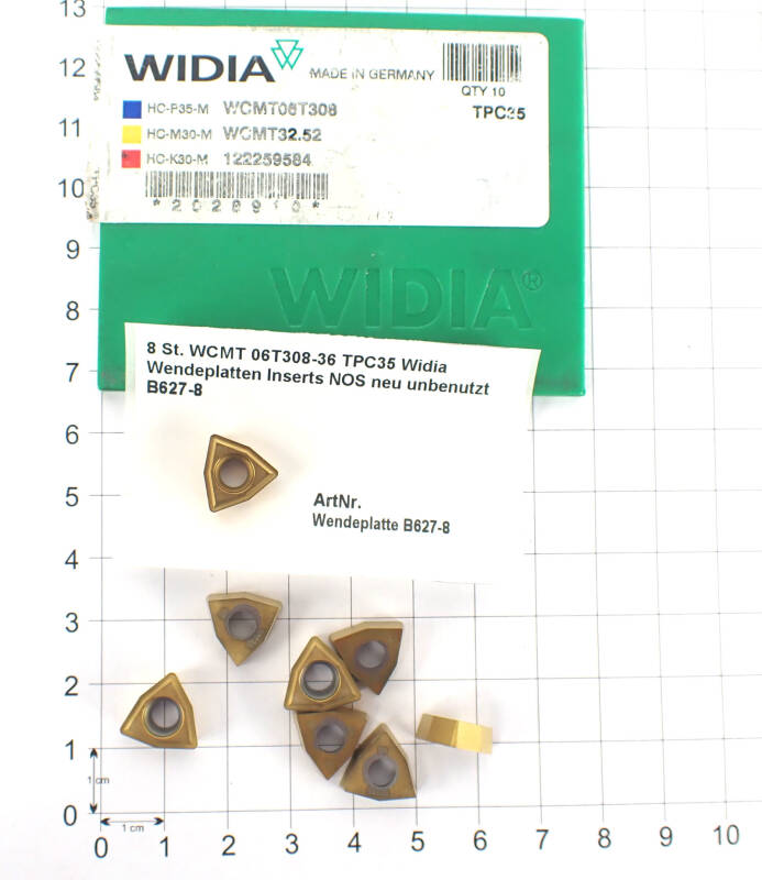 8 St. WCMT 06T308-36 TPC35 Widia Wendeplatten Inserts NOS neu unbenutzt B627-8