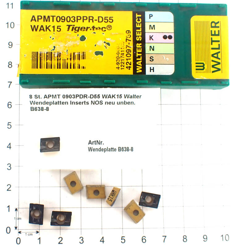 8 St. APMT 0903PDR-D55 WAK15 Walter Wendeplatten Inserts NOS neu unben. B638-8