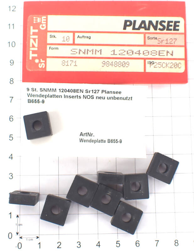 9 St. SNMM 120408EN Sr127 Plansee Wendeplatten Inserts NOS neu unbenutzt B655-9