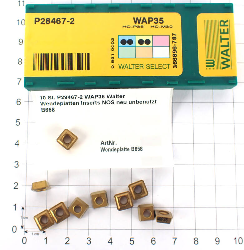 10 St. P28467-2 WAP35 Walter Wendeplatten Inserts NOS neu unbenutzt B658