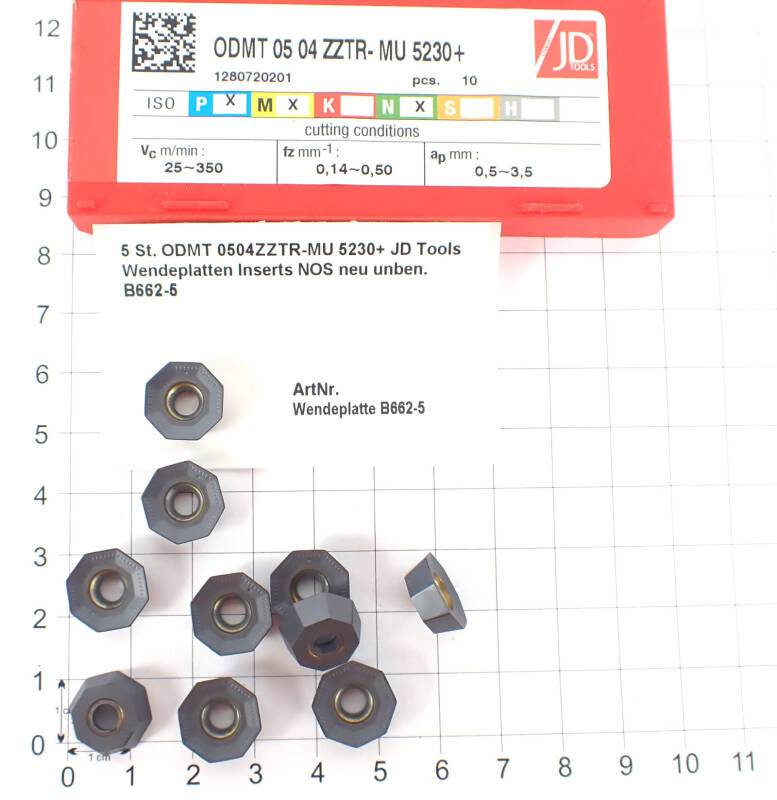 5 St. ODMT 0504ZZTR-MU 5230+ JD Tools Wendeplatten Inserts NOS neu unben. B662-5