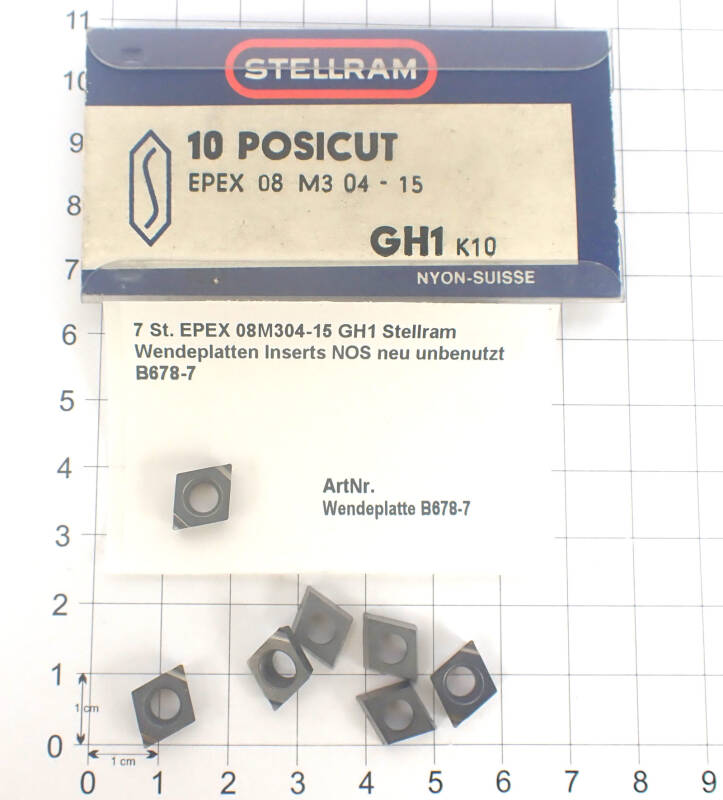 7 St. EPEX 08M304-15 GH1 Stellram Wendeplatten Inserts NOS neu unbenutzt B678-7