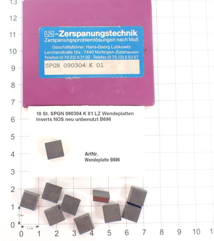 10 St. SPGN 090304 K 01 LZ Wendeplatten Inserts NOS neu unbenutzt B696