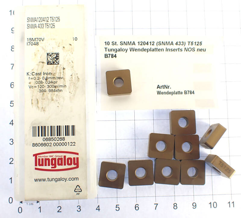 10 St. SNMA 120412 (SNMA 433) T5125 Tungaloy Wendeplatten Inserts NOS neu B784