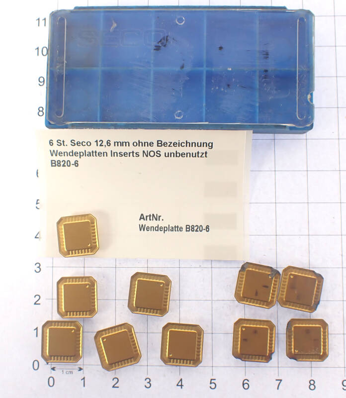 6 St. Seco 12,6 mm ohne Bezeichnung Wendeplatten Inserts NOS unbenutzt B820-6