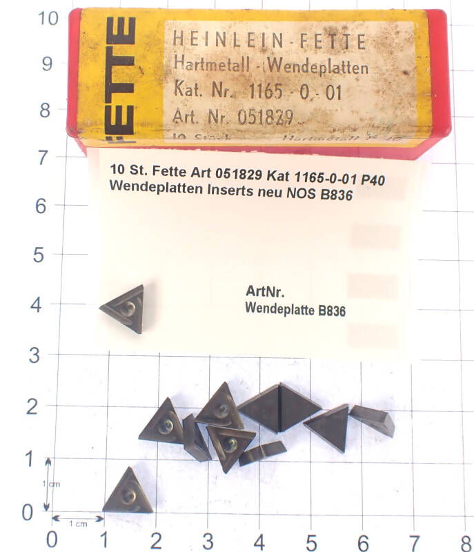 10 St. Fette Art 051829 Kat 1165-0-01 P40 Wendeplatten Inserts neu NOS B836