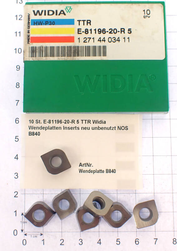 10 St. E-81196-20-R 5 TTR Widia Wendeplatten Inserts neu unbenutzt NOS B840