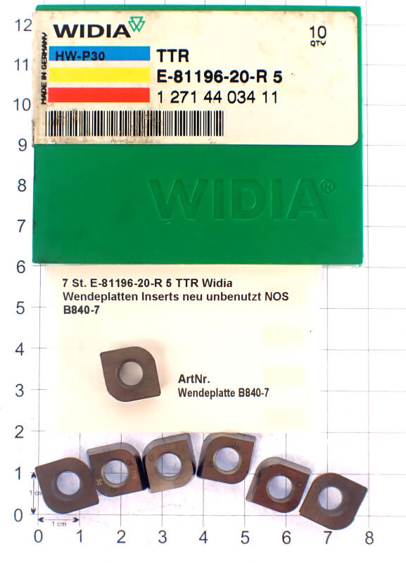 7 St. E-81196-20-R 5 TTR Widia Wendeplatten Inserts neu unbenutzt NOS B840-7