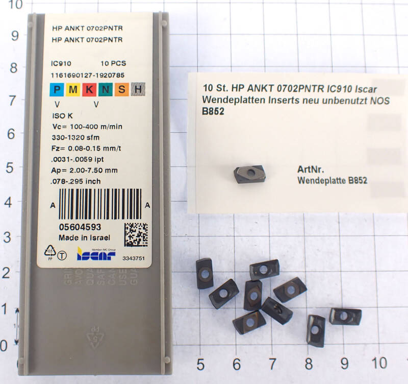 10 St. HP ANKT 0702PNTR IC910 Iscar Wendeplatten Inserts neu unbenutzt NOS B852