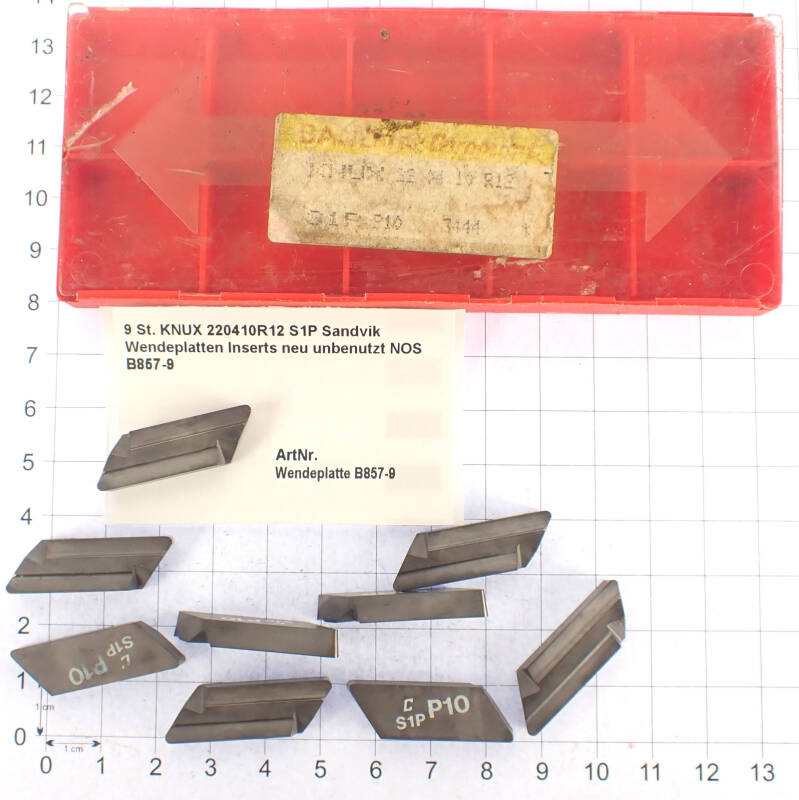 9 St. KNUX 220410R12 S1P Sandvik Wendeplatten Inserts neu unbenutzt NOS B857-9