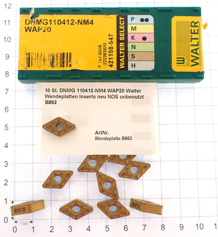 10 St. DNMG 110412-NM4 WAP20 Walter Wendeplatten Inserts neu NOS unbenutzt B862