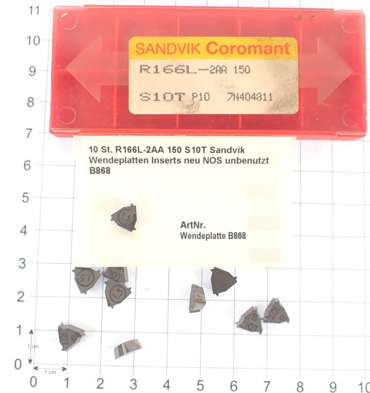 10 St. R166L-2AA 150 S10T Sandvik Wendeplatten Inserts neu NOS unbenutzt B868